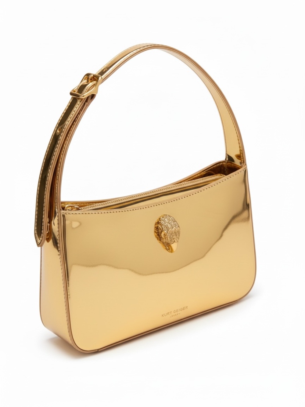 Kurt Geiger Gold Mini Shoulder Bag W/crossbody strap and dusty. - Picture 2 of 7